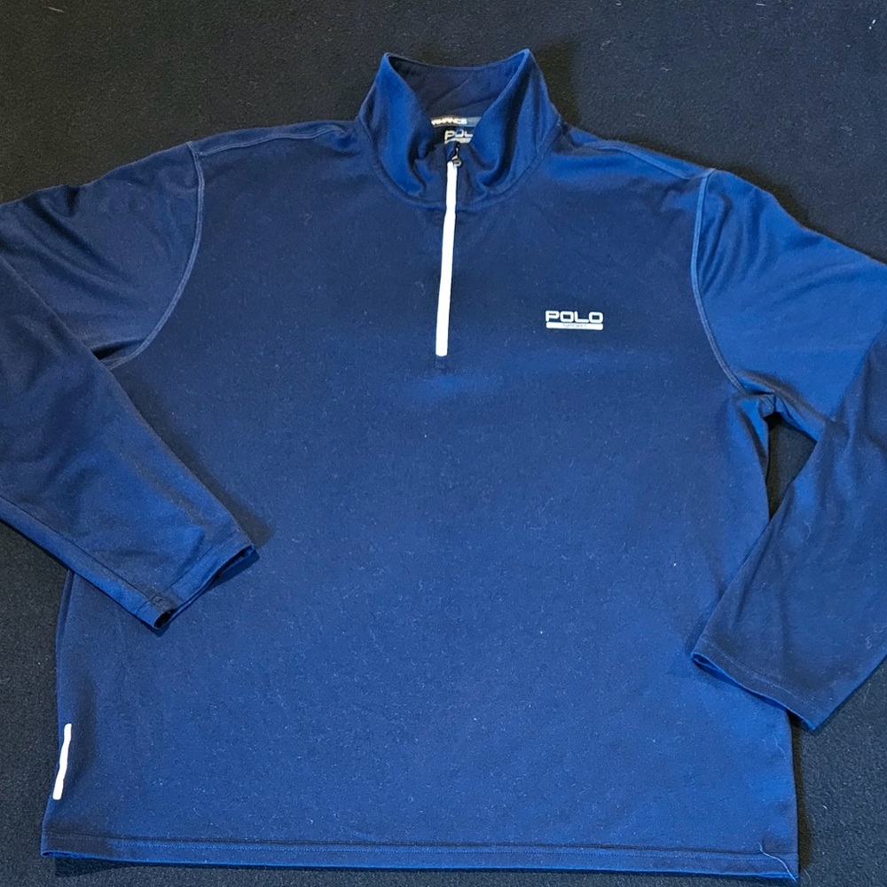 Ralph Lauren Mens Blue Golf Performance Pullover Quarter Zip Size‎ XL